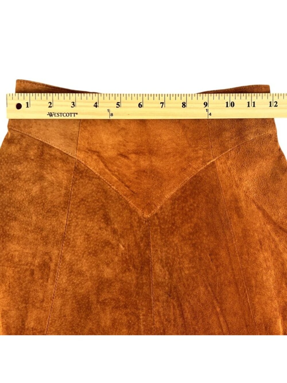 VTG Positano Pelle Women Petite Skirt Brown Suede Western A Line Boho Chic USA - Picture 8 of 12